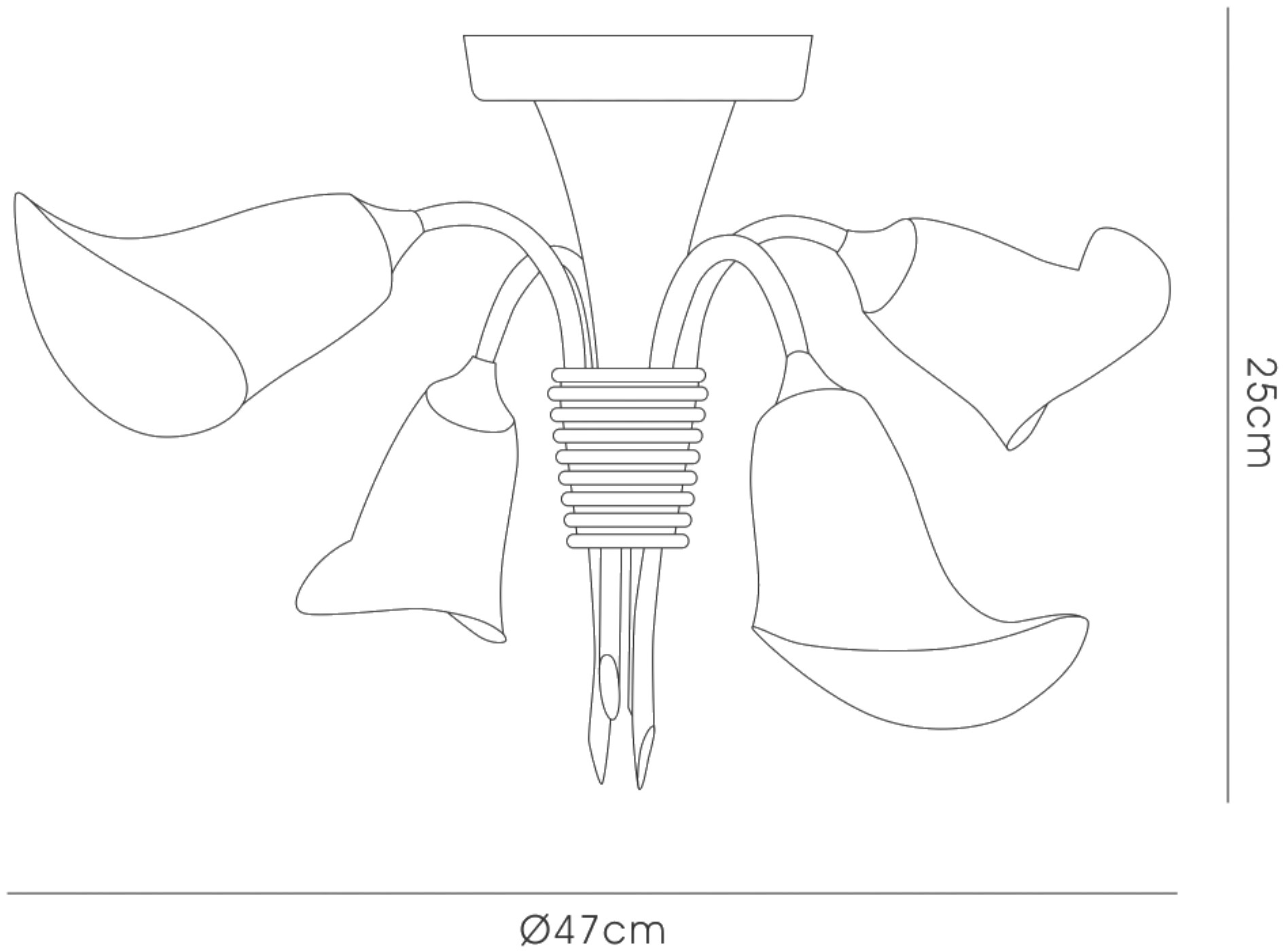 Ancona Ceiling Lights Diyas Semi Flush Fittings
